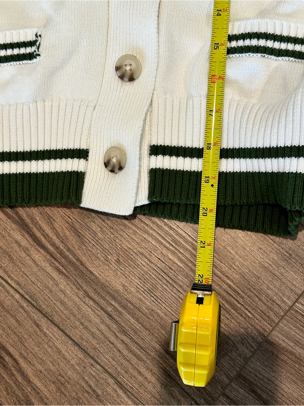 New! Scotch & Soda Amsterdam White Cardigan with Green Trim Small - Picture 9 of 11